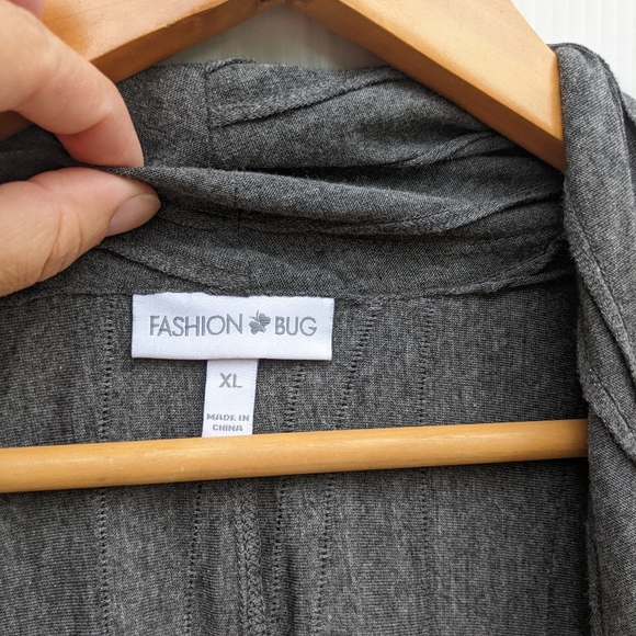 FASHION BUG women's gray open front cardigan - Picture 2 of 11